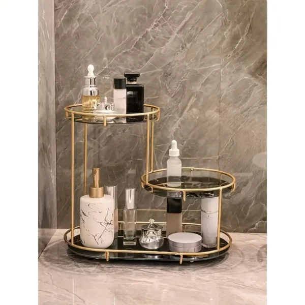 Elegant 3-Tier Stainless Steel Makeup Organizer - Image 3