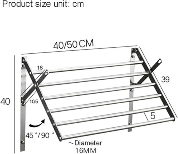 Wall Mounted Clothes Drying Rack, - Image 3
