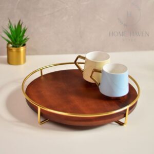 Serving Tray: Wood and Metal